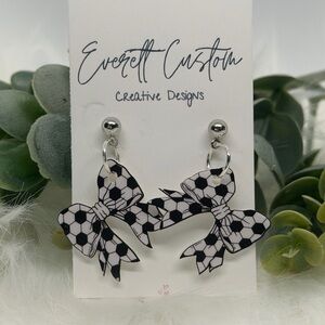 Everett Custom Black and White Bow Earrings